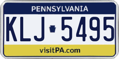 PA license plate KLJ5495