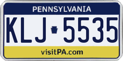 PA license plate KLJ5535
