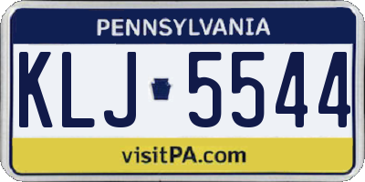 PA license plate KLJ5544
