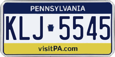 PA license plate KLJ5545