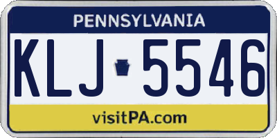PA license plate KLJ5546
