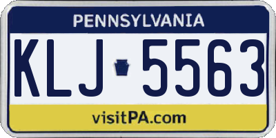 PA license plate KLJ5563