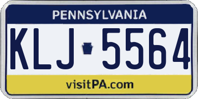PA license plate KLJ5564