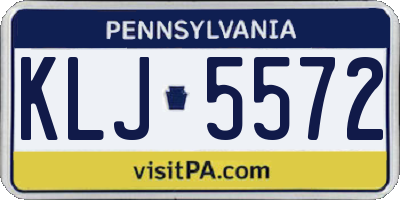 PA license plate KLJ5572
