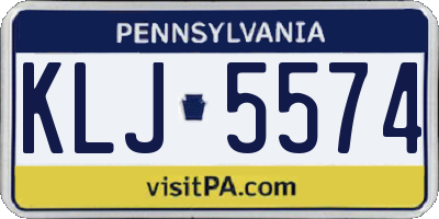 PA license plate KLJ5574