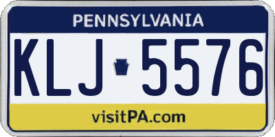 PA license plate KLJ5576