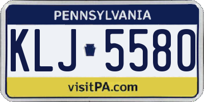 PA license plate KLJ5580