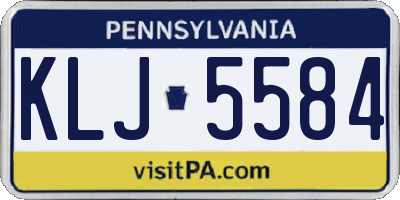 PA license plate KLJ5584