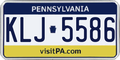 PA license plate KLJ5586