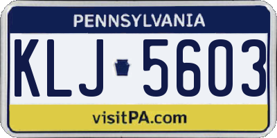 PA license plate KLJ5603