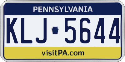 PA license plate KLJ5644