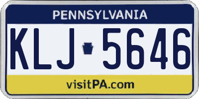 PA license plate KLJ5646
