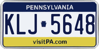 PA license plate KLJ5648