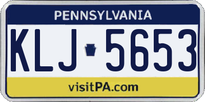 PA license plate KLJ5653