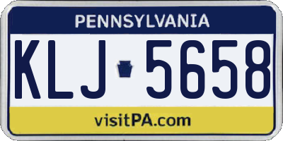 PA license plate KLJ5658
