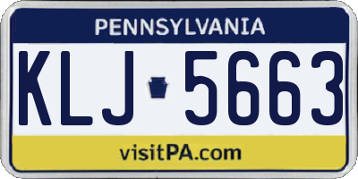 PA license plate KLJ5663