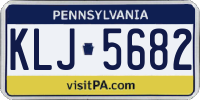 PA license plate KLJ5682