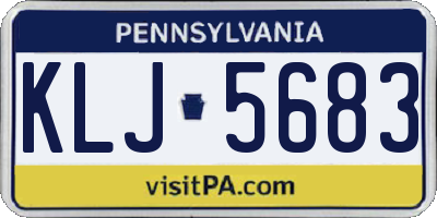 PA license plate KLJ5683