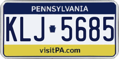PA license plate KLJ5685