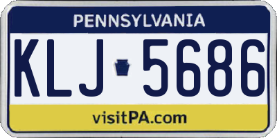 PA license plate KLJ5686