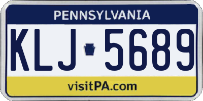 PA license plate KLJ5689