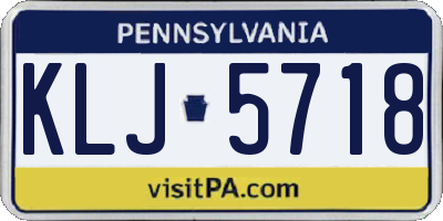 PA license plate KLJ5718