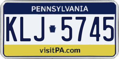 PA license plate KLJ5745