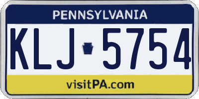 PA license plate KLJ5754