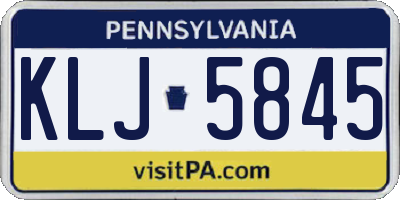 PA license plate KLJ5845