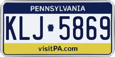 PA license plate KLJ5869