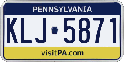 PA license plate KLJ5871