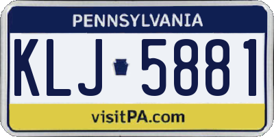 PA license plate KLJ5881