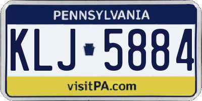 PA license plate KLJ5884