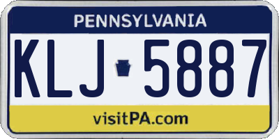 PA license plate KLJ5887