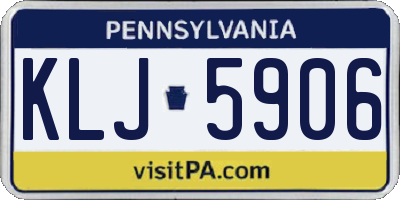 PA license plate KLJ5906