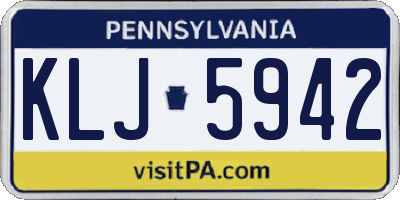 PA license plate KLJ5942