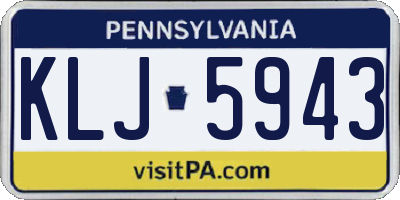 PA license plate KLJ5943
