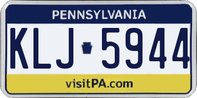 PA license plate KLJ5944