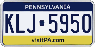 PA license plate KLJ5950