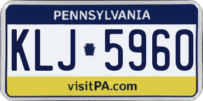 PA license plate KLJ5960