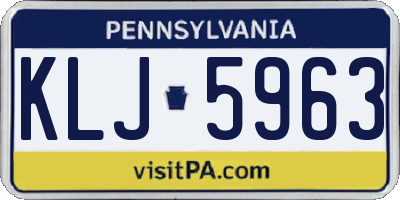 PA license plate KLJ5963