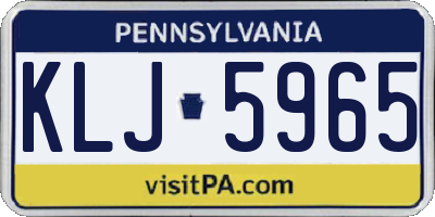 PA license plate KLJ5965