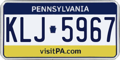 PA license plate KLJ5967