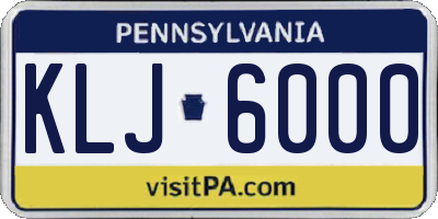 PA license plate KLJ6000