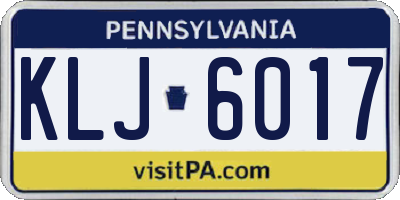 PA license plate KLJ6017