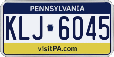 PA license plate KLJ6045