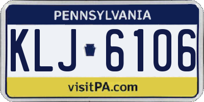 PA license plate KLJ6106