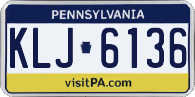 PA license plate KLJ6136