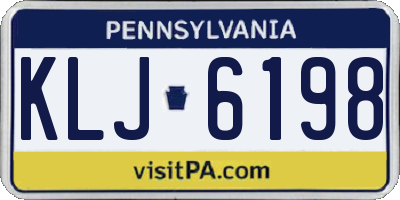 PA license plate KLJ6198