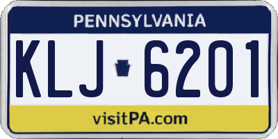 PA license plate KLJ6201